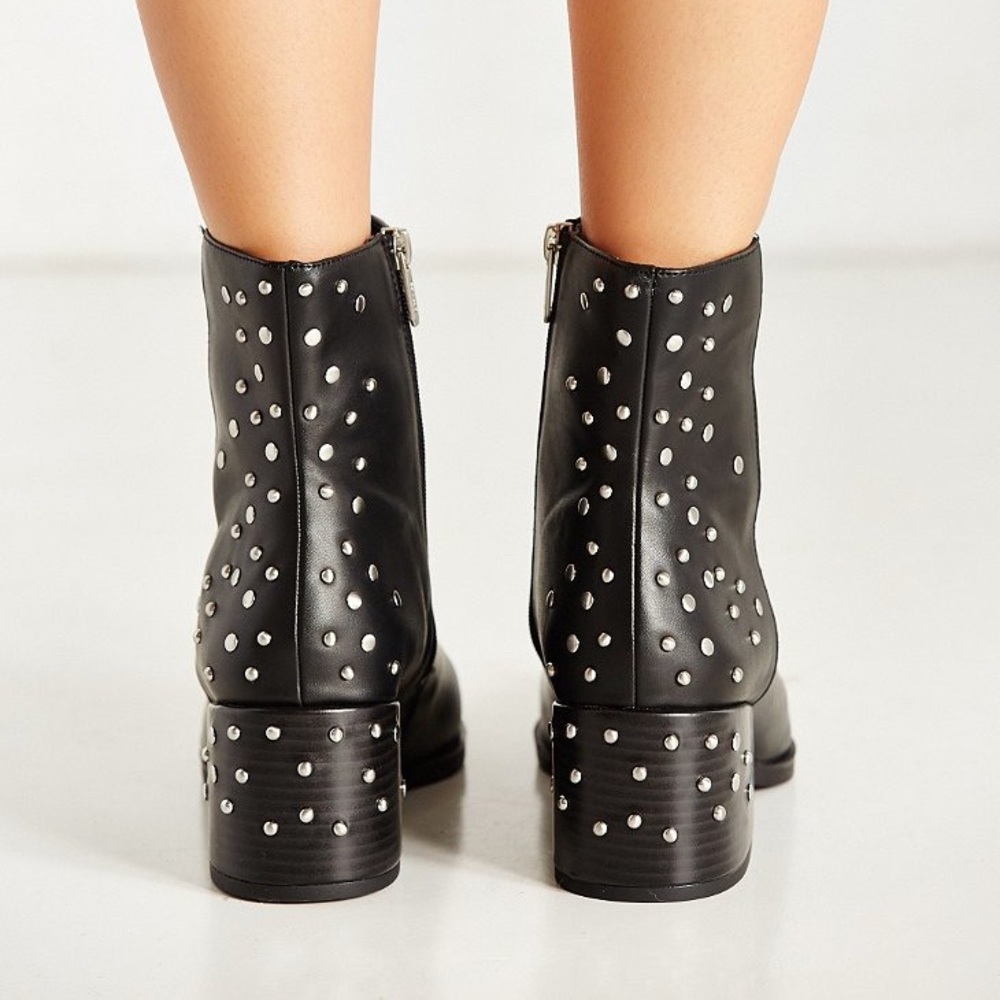 black studded booties